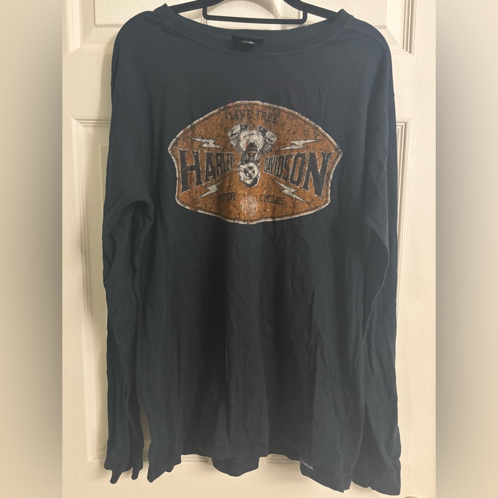 Harley-Davidson Motor Cycle Black Long Sleeve Tee